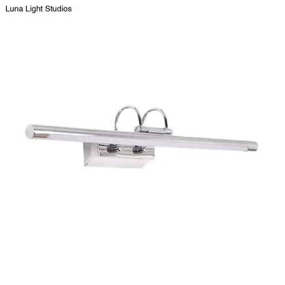 Modern slender chrome led wall lamp bathroom vanity light
