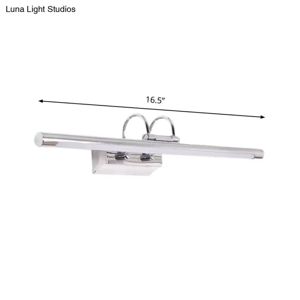 Modern slender chrome led wall lamp bathroom vanity light