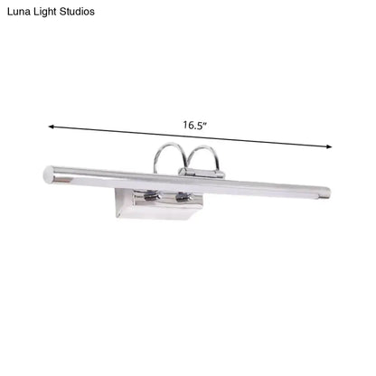 Modern slender chrome led wall lamp bathroom vanity light