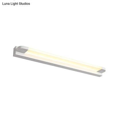 Modern slim led bathroom vanity light in black & white warm white