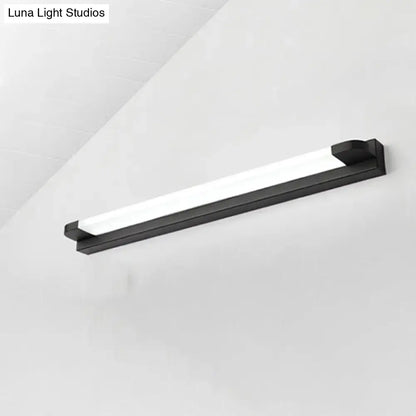 Modern slim led bathroom vanity light in black & white warm white