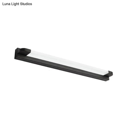 Modern slim led bathroom vanity light in black & white warm white