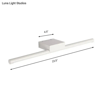 Modern slim white led light fixture bathroom warm light sconce