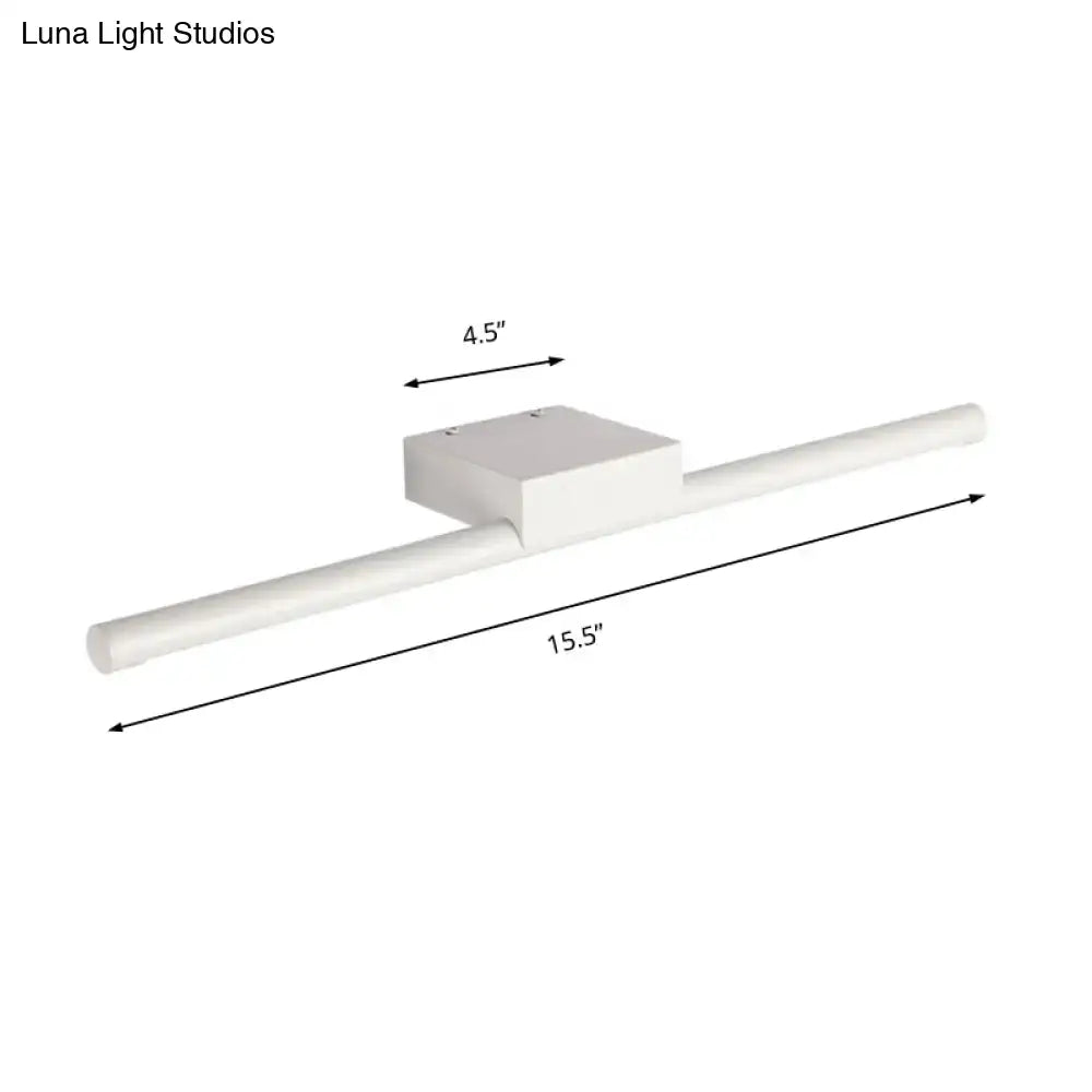 Modern slim white led light fixture bathroom warm light sconce