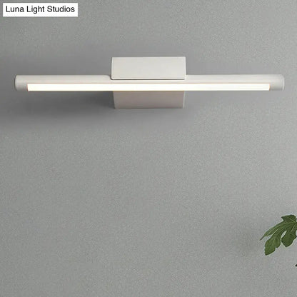 Modern slim white led light fixture bathroom warm light sconce