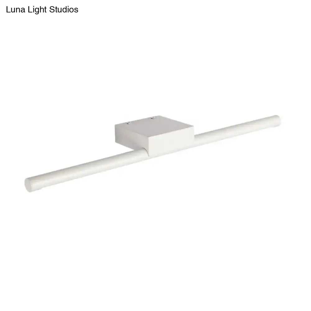 Modern slim white led light fixture bathroom warm light sconce