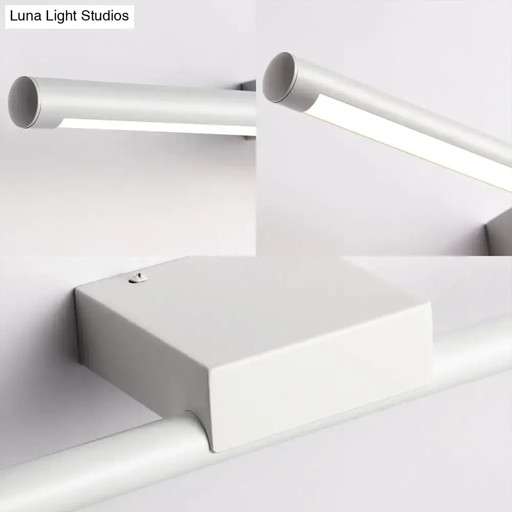 Modern slim white led light fixture bathroom warm light sconce