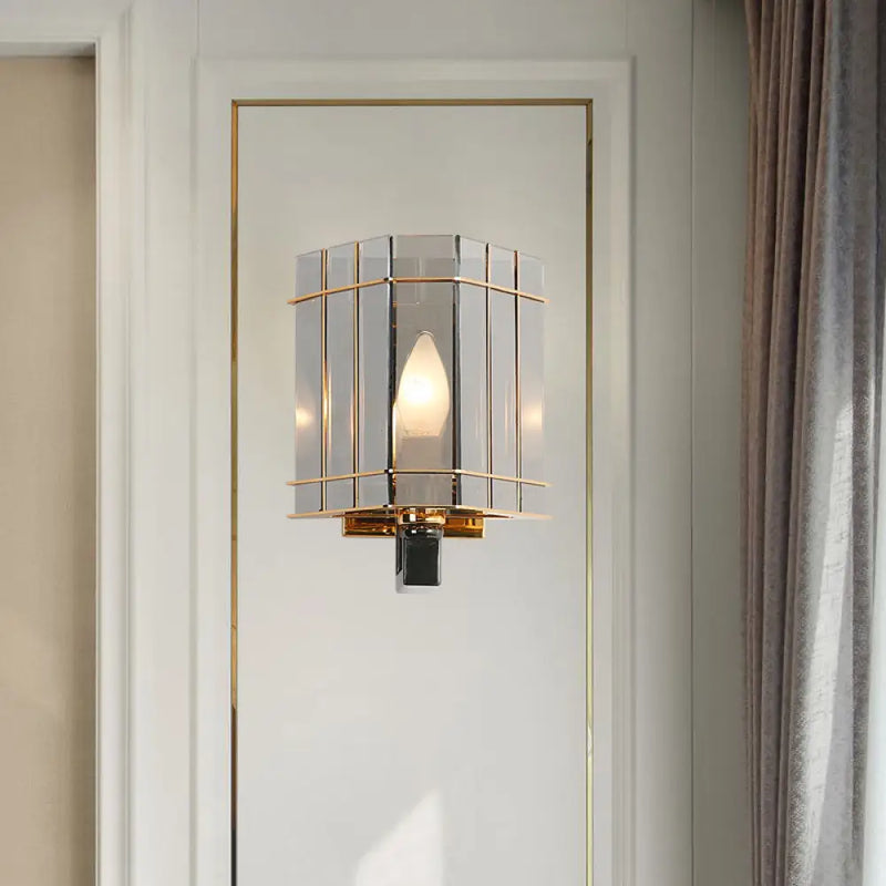 DecorBites™ Modern Smoke Gray Glass Triangle Sconce Wall Lamp for Bedroom