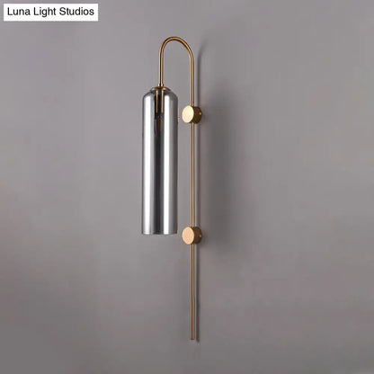 Modern smoke gray glass wall light living room sconce
