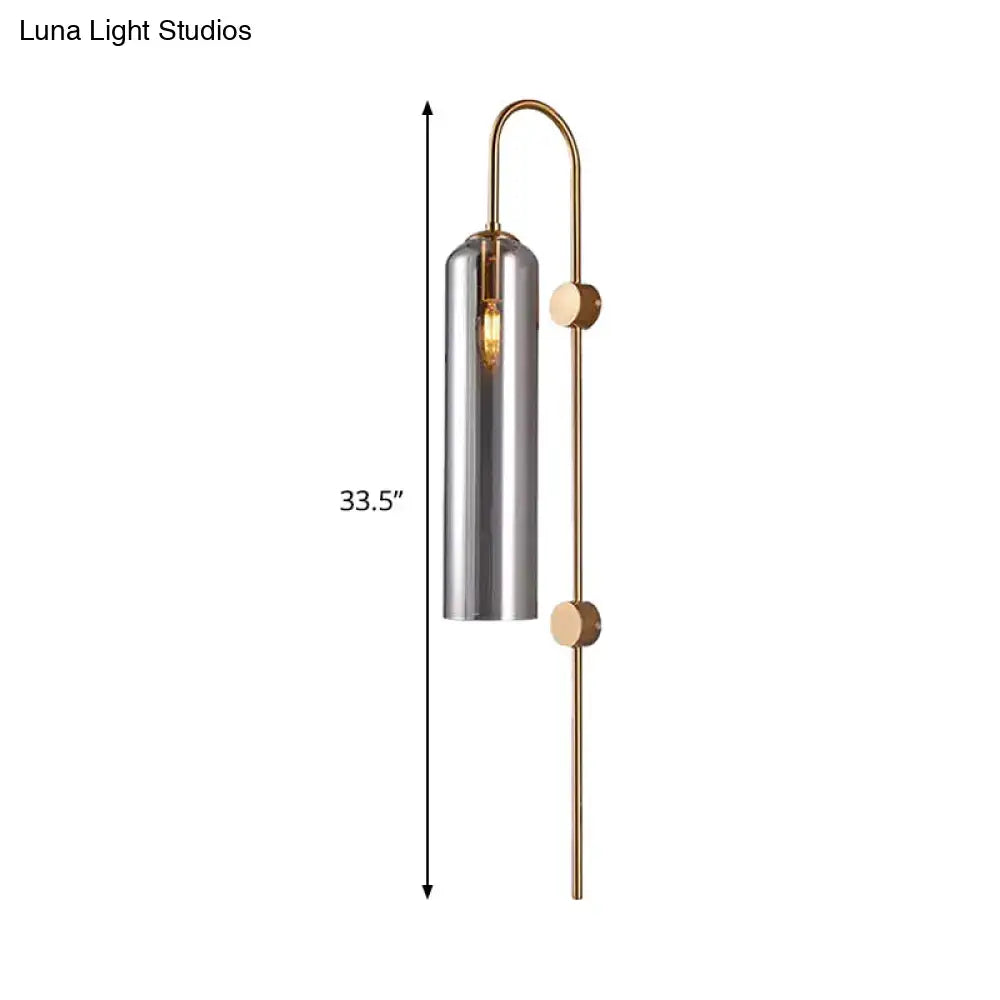Modern smoke gray glass wall light living room sconce