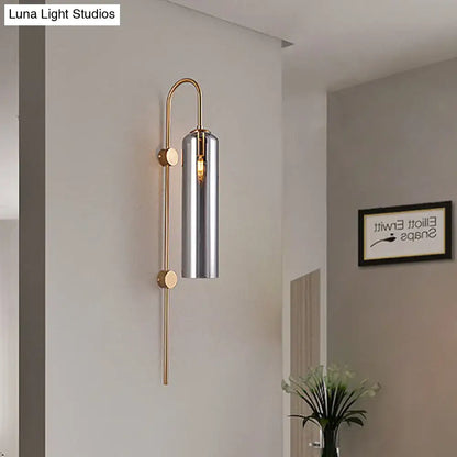 Modern smoke gray glass wall light living room sconce