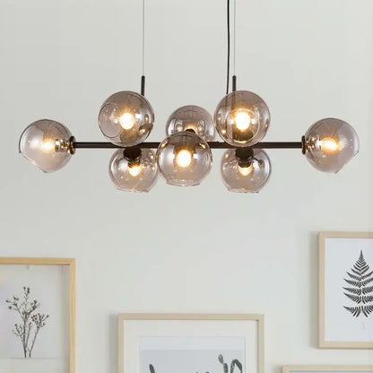 Modern smoked glass ball pendant lights for dining room