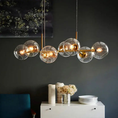 Modern smoked glass ball pendant lights for dining room
