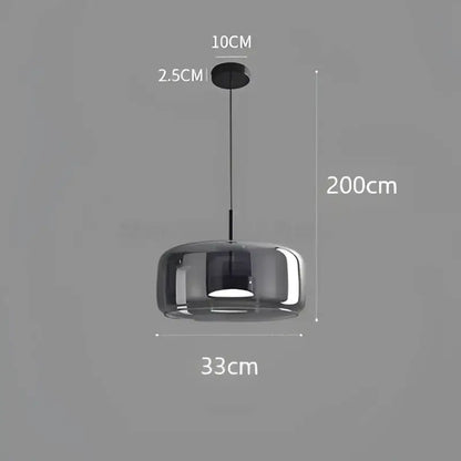 Modern smoked glass bowl chandelier dining room pendant light