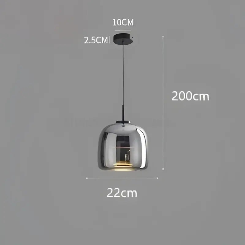 Modern smoked glass bowl chandelier dining room pendant light