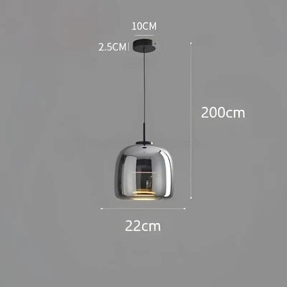Modern smoked glass bowl chandelier dining room pendant light