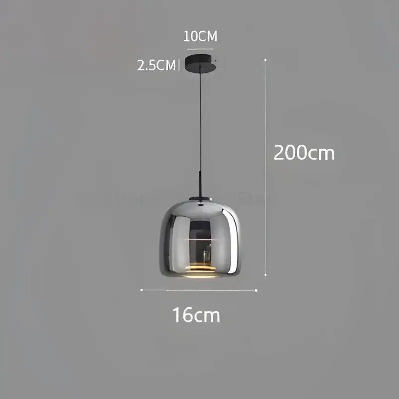Modern smoked glass bowl chandelier dining room pendant light