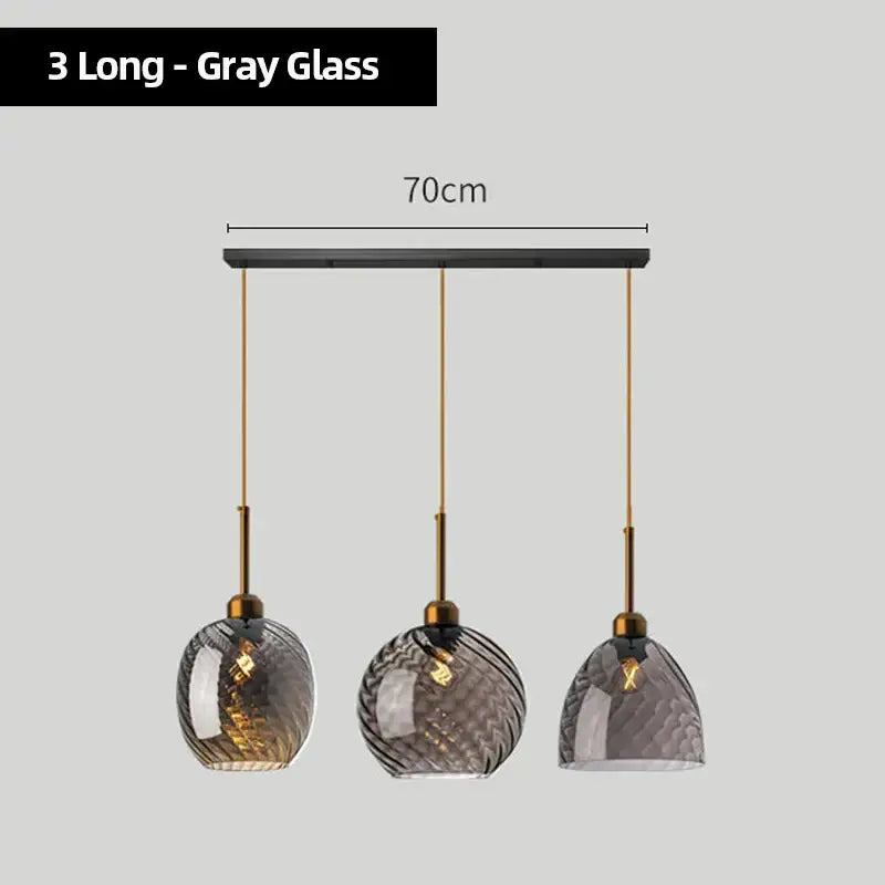 Modern smoked glass chandelier pendant lights set of 4 for kitchen