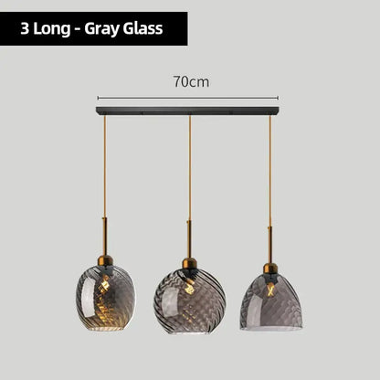 Modern smoked glass chandelier pendant lights set of 4 for kitchen