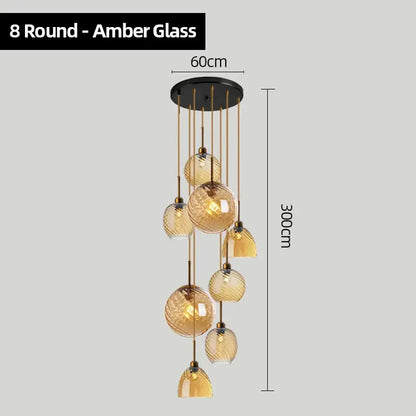Modern smoked glass chandelier pendant lights set of 4 for kitchen
