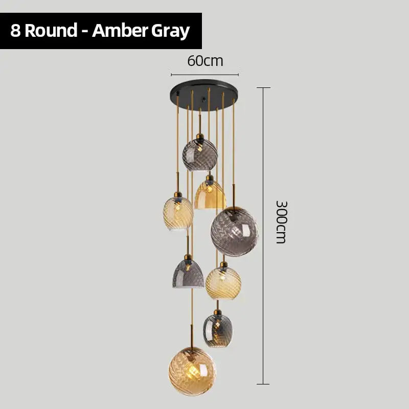 Modern smoked glass chandelier pendant lights set of 4 for kitchen