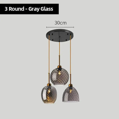 Modern smoked glass chandelier pendant lights set of 4 for kitchen