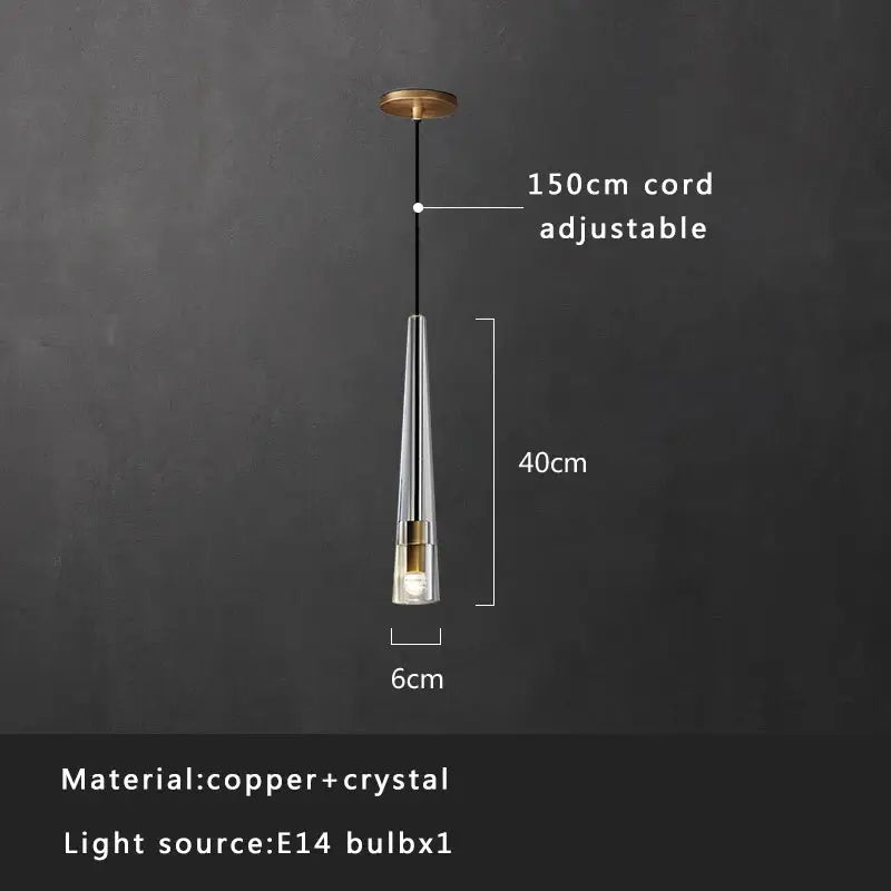 Modern smoked glass crystal copper pendant lights dining room set