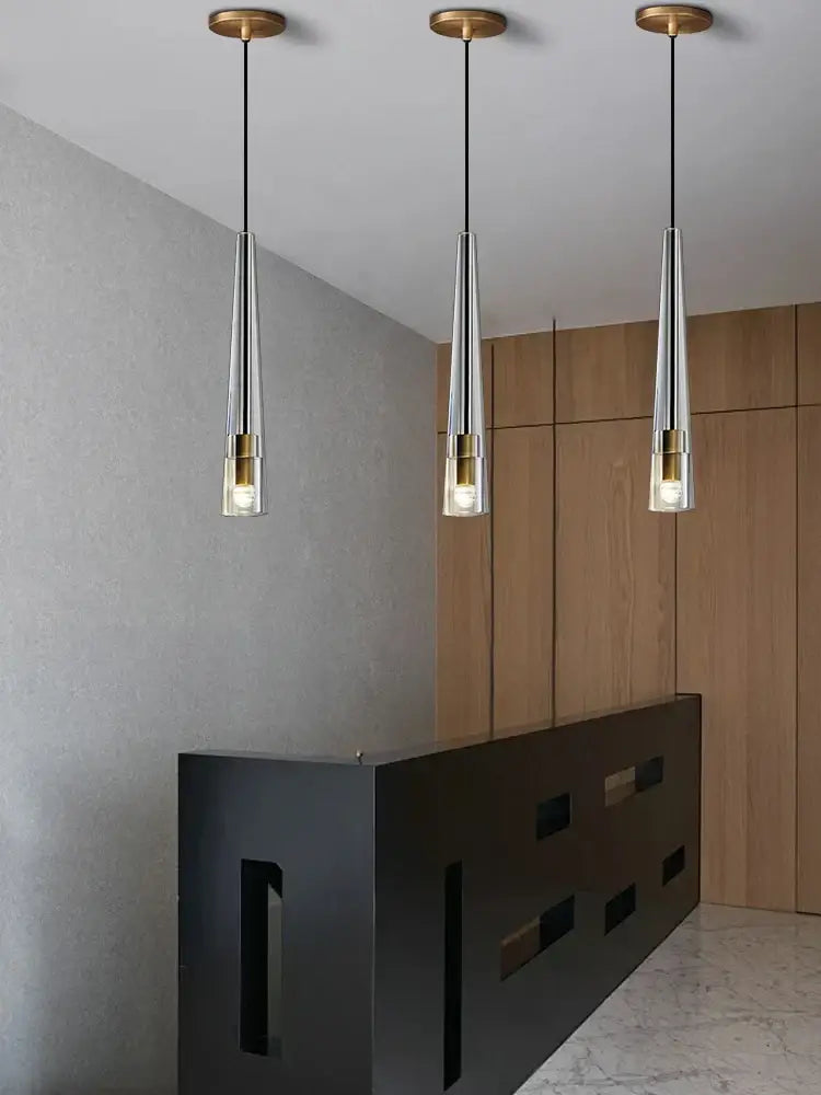 Modern smoked glass crystal copper pendant lights dining room set