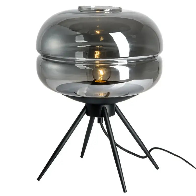 Modern smoked glass desk lamp bedroom tripod glass desk