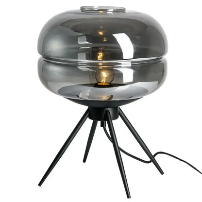 Modern smoked glass desk lamp bedroom tripod glass desk