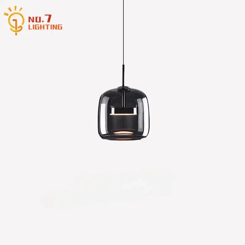 Modern smoked glass pendant lights for bedroom led lighting