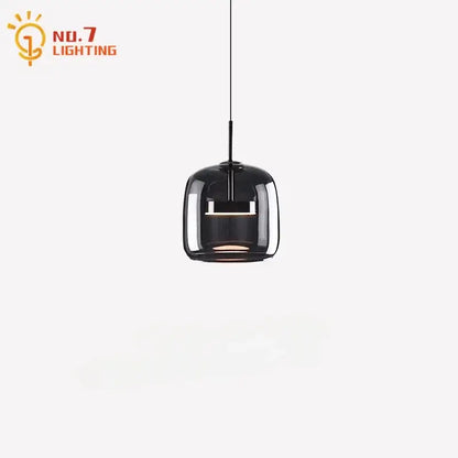 Modern smoked glass pendant lights for bedroom led lighting