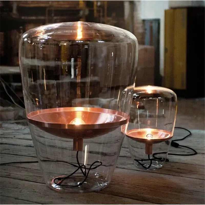 Modern smoked glass table lamp bedroom led desk light