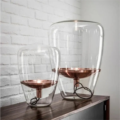 Modern smoked glass table lamp bedroom led desk light