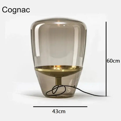 Modern smoked glass table lamp bedroom led desk light
