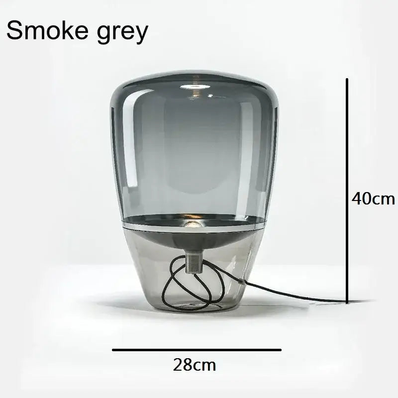 Modern smoked glass table lamp bedroom led desk light