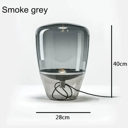 Modern smoked glass table lamp bedroom led desk light