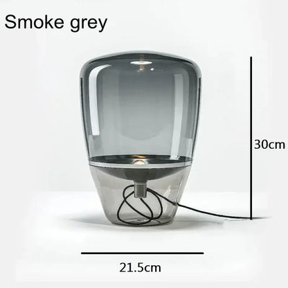 Modern smoked glass table lamp bedroom led desk light