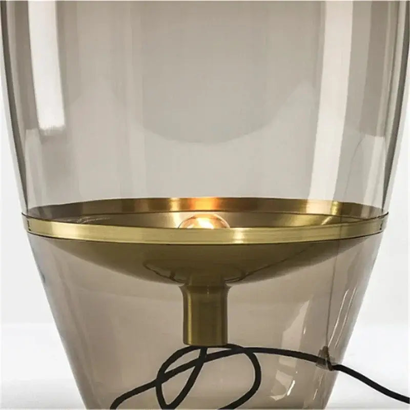 Modern smoked glass table lamp bedroom led desk light