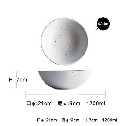 Modern speckled white ceramic dinner plate set dining room tableware