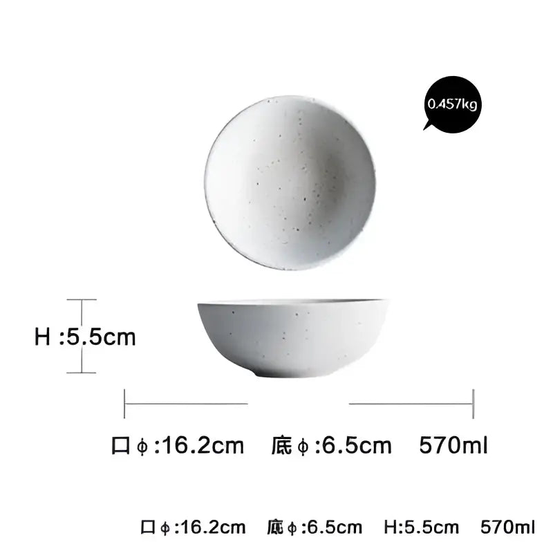 Modern speckled white ceramic dinner plate set dining room tableware