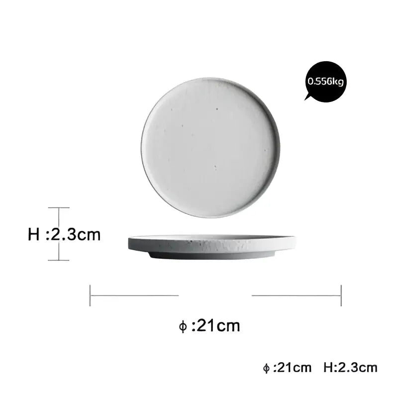 Modern speckled white ceramic dinner plate set dining room tableware