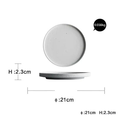 Modern speckled white ceramic dinner plate set dining room tableware