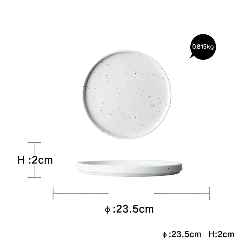 Modern speckled white ceramic dinner plate set dining room tableware