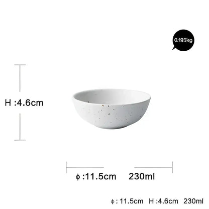 Modern speckled white ceramic dinner plate set dining room tableware