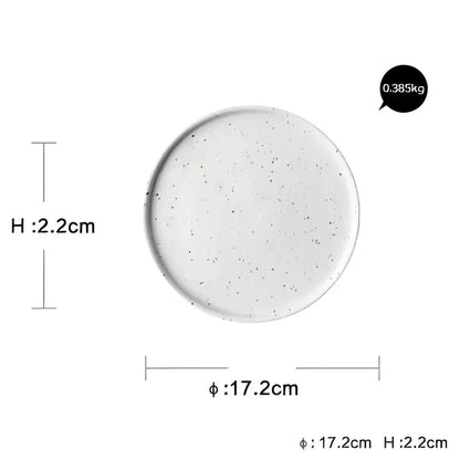 Modern speckled white ceramic dinner plate set dining room tableware