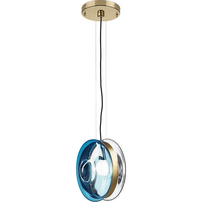 Modern spherical glass pendant lights dining room metallic accents
