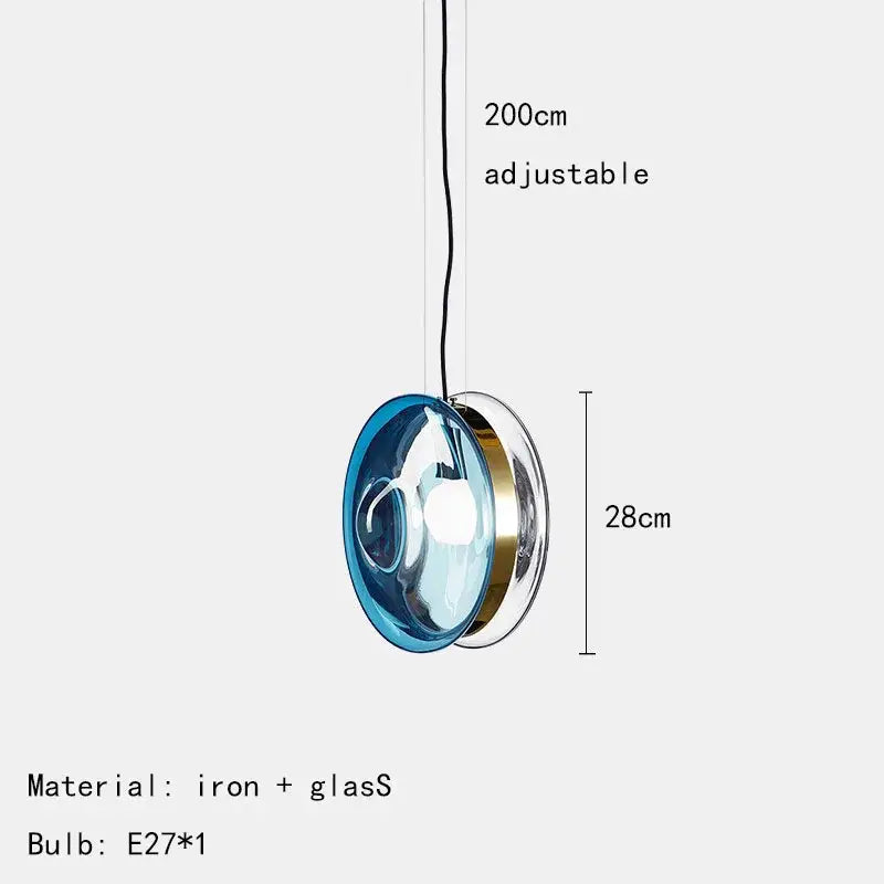 Modern spherical glass pendant lights dining room metallic accents