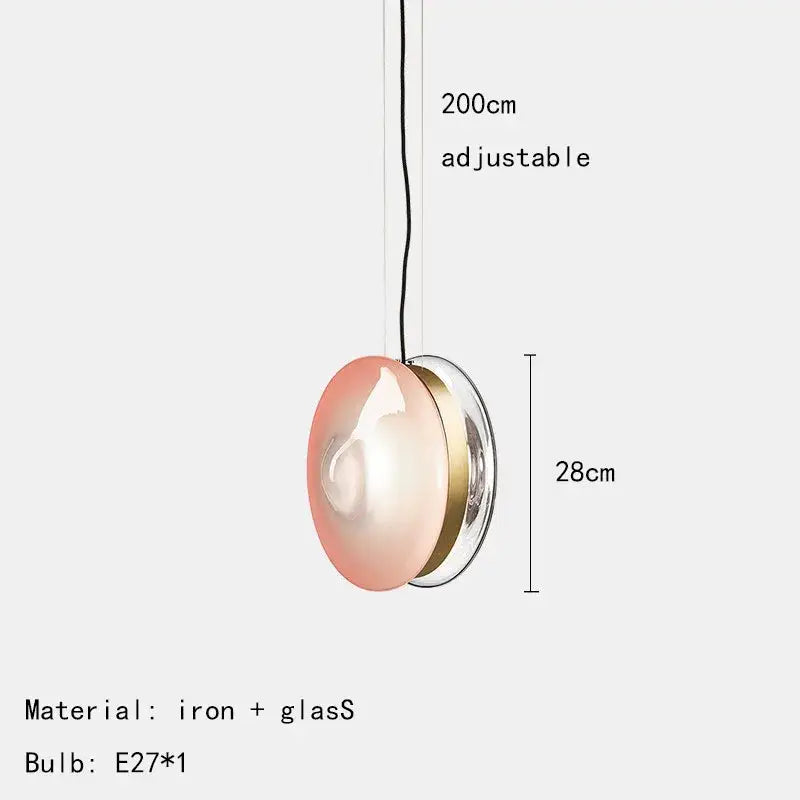 Modern spherical glass pendant lights dining room metallic accents