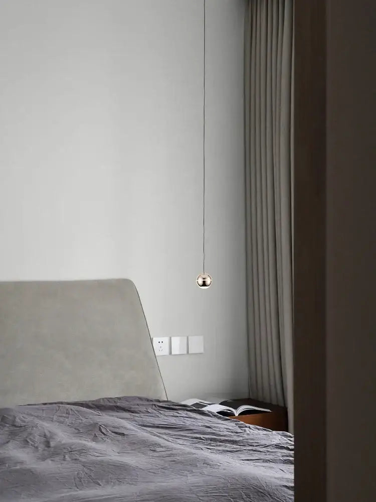 Modern spherical gold led pendant lamp dining room light